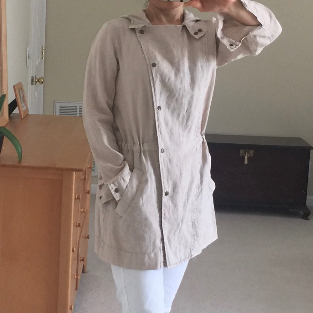 NWOT Michael Stars Linen Hooded Jacket Coat XS - Picture 7 of 16